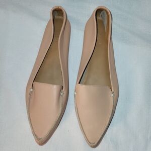 J Crew Edie Leather Pointed Toe Loafers Ballet Flat Shoe Women Size 8 Warm Beige